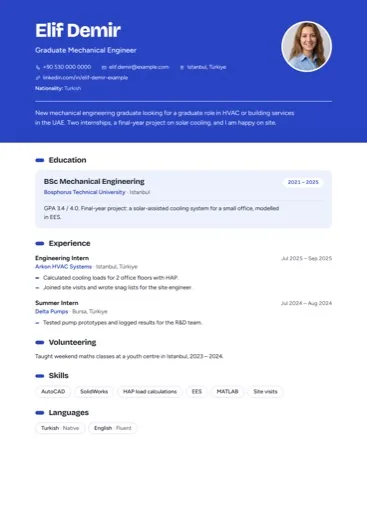 Graduate CV design that puts education first